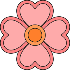 pink flower heart shape illustration
