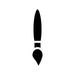 Illustration vector graphic icon of Paint Brush. Solid Style Icon. Education Themed Icon. Vector illustration isolated on white background. Perfect for website or application design.