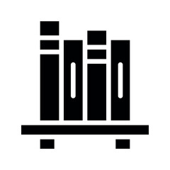 Illustration vector graphic icon of Book Shelf. Solid Style Icon. Education Themed Icon. Vector illustration isolated on white background. Perfect for website or application design.