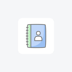 Contact, file, fully editable vector fill icon

