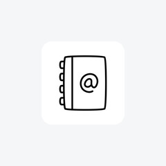 Address, at, fully editable vector fill icon

