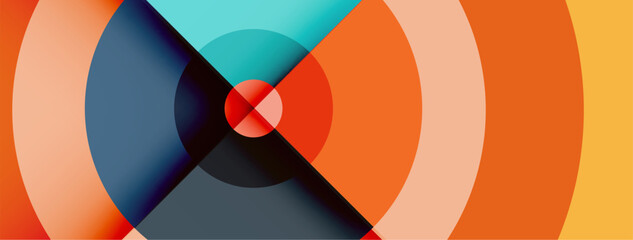 Obraz premium Circles with shadows trendy minimal geometric composition abstract background