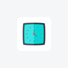 Clock, wall fully editable vector fill icon

