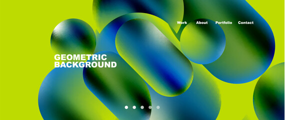 Colorful metallic geometric shapes minimal abstract background