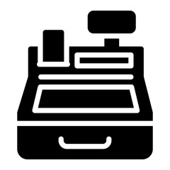 cash register glyph icon