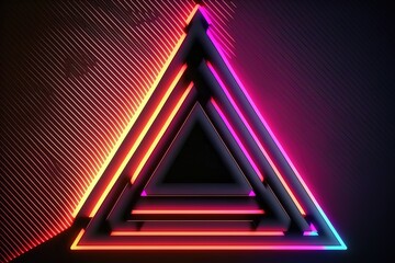 80's retro style background with triangle grid lights.