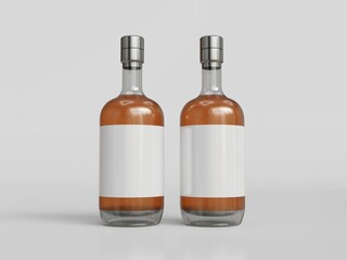 3D rendered liquid bottle