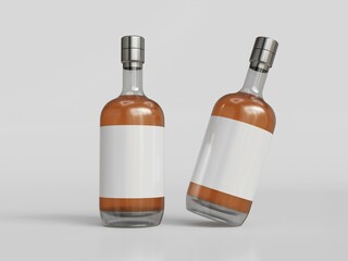 3D rendered liquid bottle