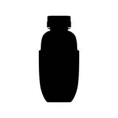 Pure raw honey bottle silhouette, vector illustration in trendy style. World famous honey product. Editable graphic resources for many purposes.