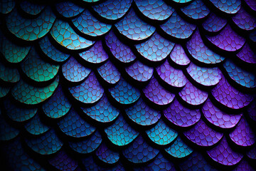 Blue Animal Scale Pattern - Generative Ai