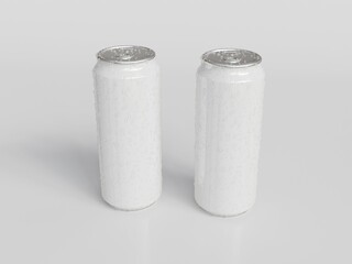 3D rendered white can for creating mockup