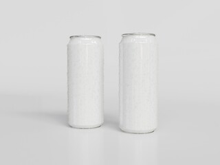 3D rendered white can for creating mockup
