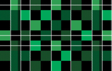 A Scottish vector of alternating squares of different hues of green in  repeat pattern