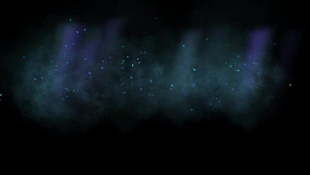 Northern Lights Isolated Imitation, Blue Mist with Bokeh Sequins, Element for Magical Design, Blend Mode. alpha channel