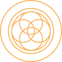 Circle Logo Outline Vector Design 