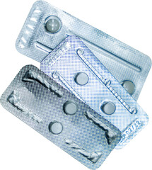 Emergency contraceptive pills or morning-after pills isolated on transparent background. Emergency...