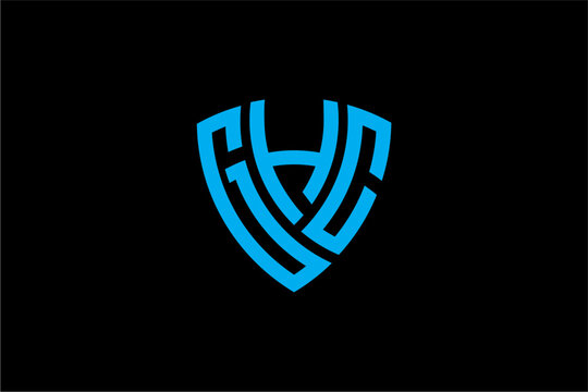 GHC creative letter shield logo design vector icon illustration