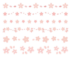 桜のライン素材セット　罫線