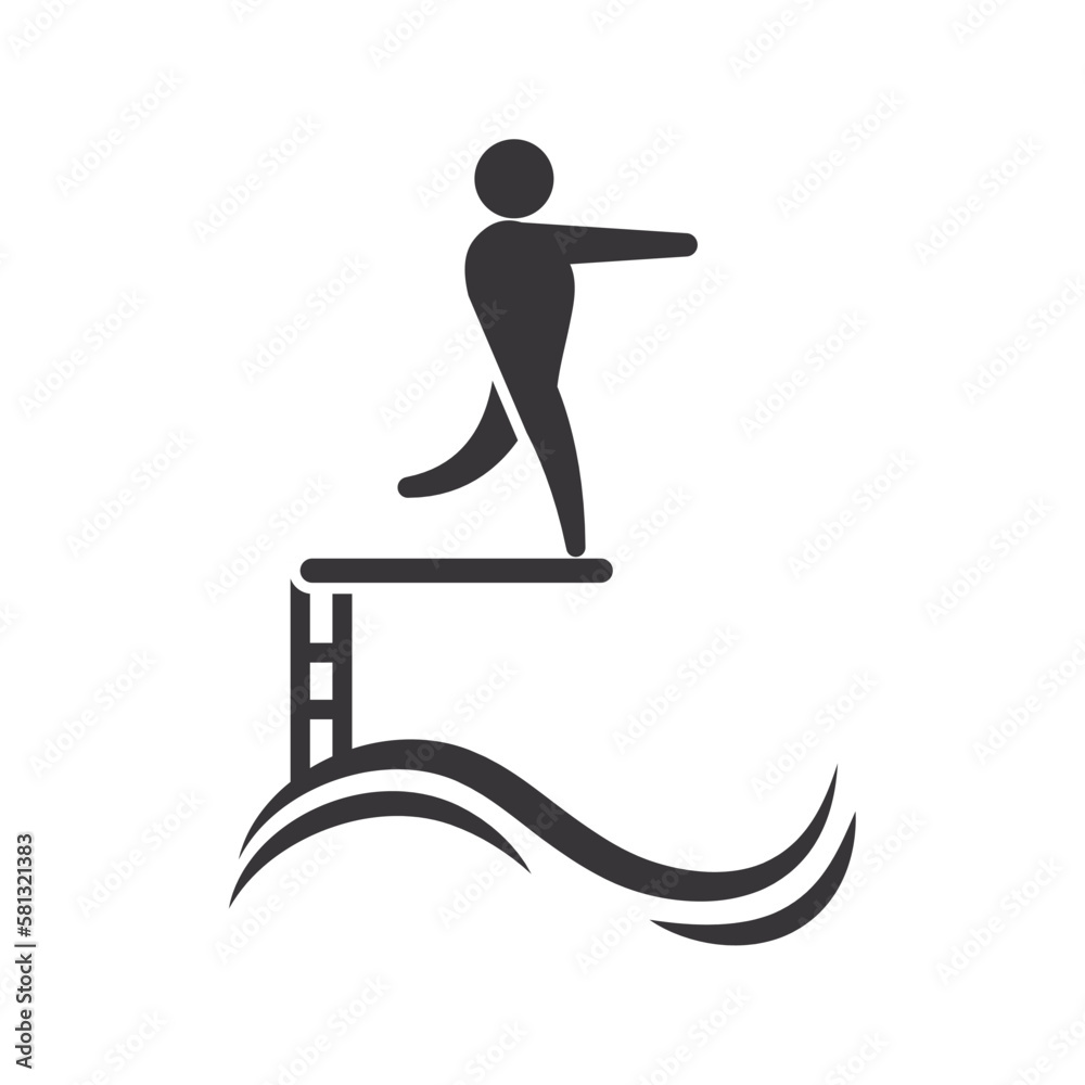 Canvas Prints high diving icon