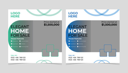 real estate house property social media post banner template