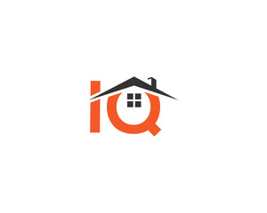Real Estate Abstract Letter IQ Home Logo Design With Initial Modern Vector Concept Illustration. - obrazy, fototapety, plakaty