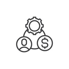 Human resource line icon