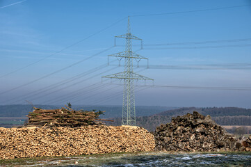 Holz und Strom - Nachhaltige Energie (Holzwirtschaft, Elektrizität) nachwachsender Rohstoff