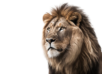 Fototapeta premium Lion isolated on white, transparent background, PNG, generative ai