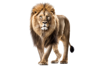 Plakat Lion isolated on white, transparent background, PNG, generative ai