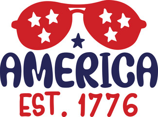 America est 1776 4th of July T-shirt design, Happy 4th of July, Independence day lettering