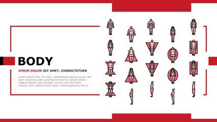 body human anatomy figure landing header vector