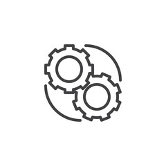 Working process line icon