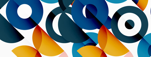 Colorful circle abstract background. Minimal geometric template for wallpaper, banner, presentation