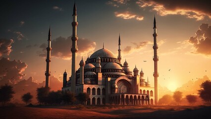 Mosque at sunset