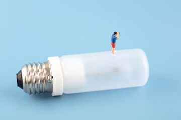 Look from afar on the miniature creative bulb