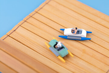 Miniature creative bamboo slips for kayaking