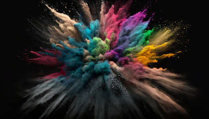 Abstract Colorful Color Powder Explosion