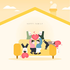 Family Month Harmonious Family Illustration 
