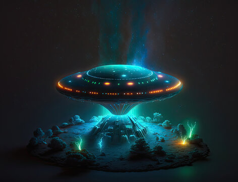 UFO flying disk, generated AI, generated, AI