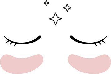 Patch under eye. Isolated on white background. Moisturizing 
under eye mask  during sleep. 