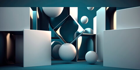Elegant Minimalism: Geometric Illustration Background Generative AI