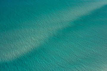 View of shades of blues of the ocean