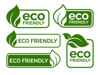 Set of eco friendly icons. Ecologic food stamps. Organic natural food labels.