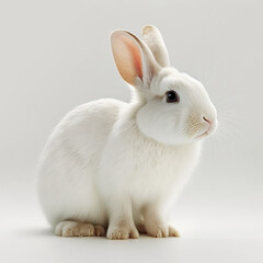 white or light-colored rabbit with big, expressive eyes, soft fur, and delicate features that elicit feelings of warmth, innocence, and playfulness.