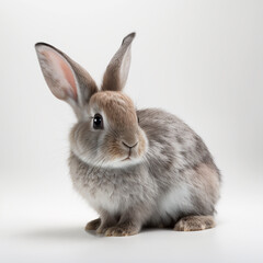 The concept of a cute rabbit on a white background is a popular motif in art, design, and advertising. It refers to an image of a small, adorable mammal with soft fur and big, expressive eyes.
