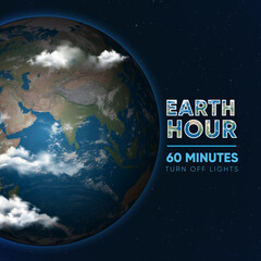 Earth Hour Poster. 60 minutes to turn off the lights