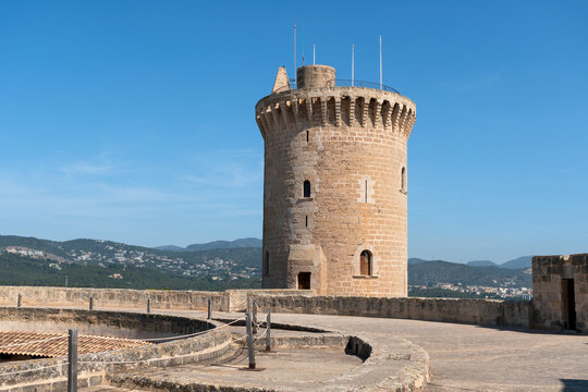 Inside view of the Bellver Castle in Palma de Mallorca - Spain.