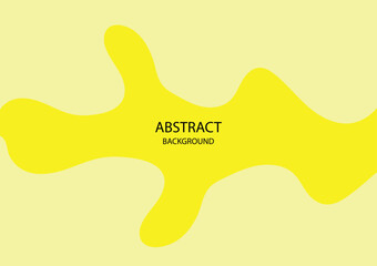 Abstract wavy yellow background with geometric element. Fluid shapes composition. Liquid color.