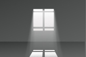 room with window light ray shadow interior background illustration