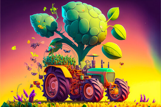 Illustration du concept d'agriculture - Générative IA